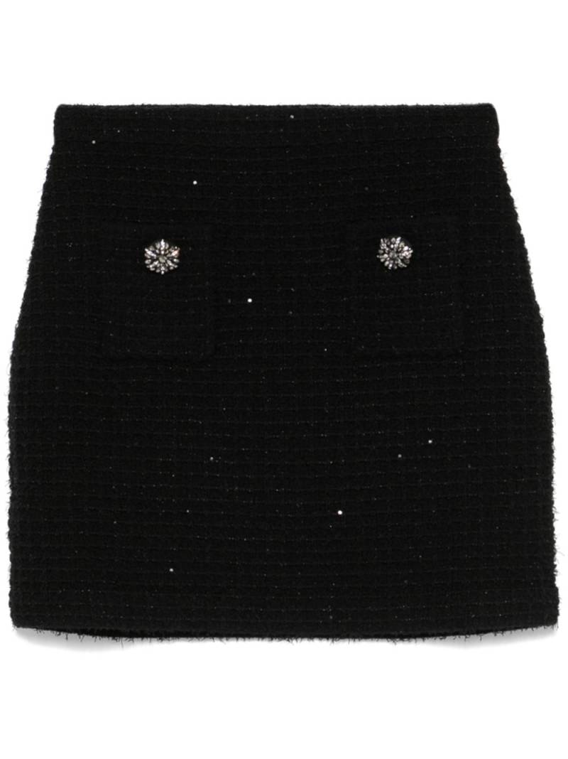 Self-Portrait textured knit mini skirt - Black von Self-Portrait