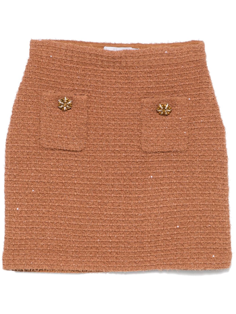 Self-Portrait textured knit mini skirt - Brown von Self-Portrait