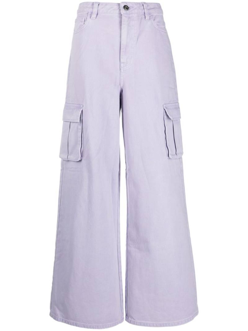 Self-Portrait wide-leg cargo jeans - Purple von Self-Portrait