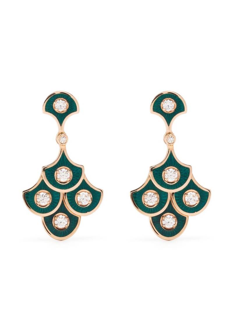 Selim Mouzannar 18kt rose gold Fish For Love diamond drop earrings - Green von Selim Mouzannar