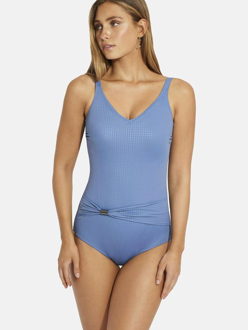 Einteiliger Badeanzug Shapewear Vorgeformt Manhattan Damen Blau C/80 von Selmark