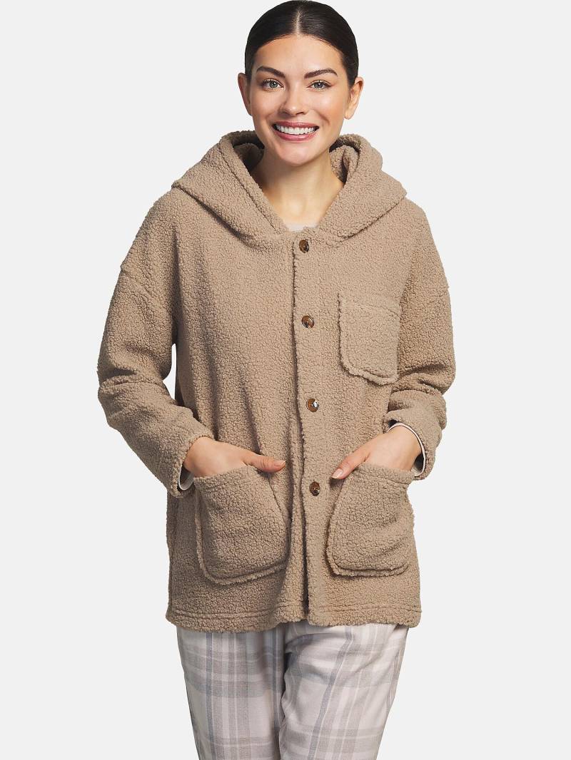 Hausjacke Mit Kapuze Big Family Damen Braun M von Selmark