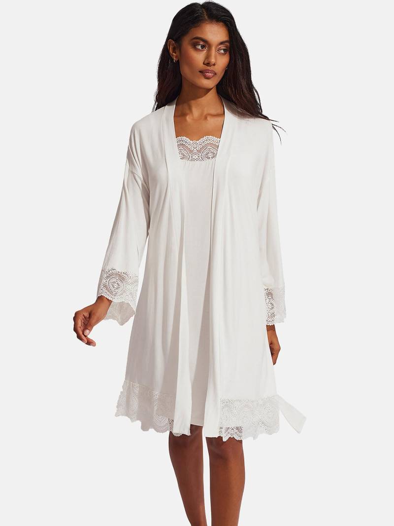 Negligé Mit Spitze Matilda Hochzeit Damen Elfenbein XL von Selmark