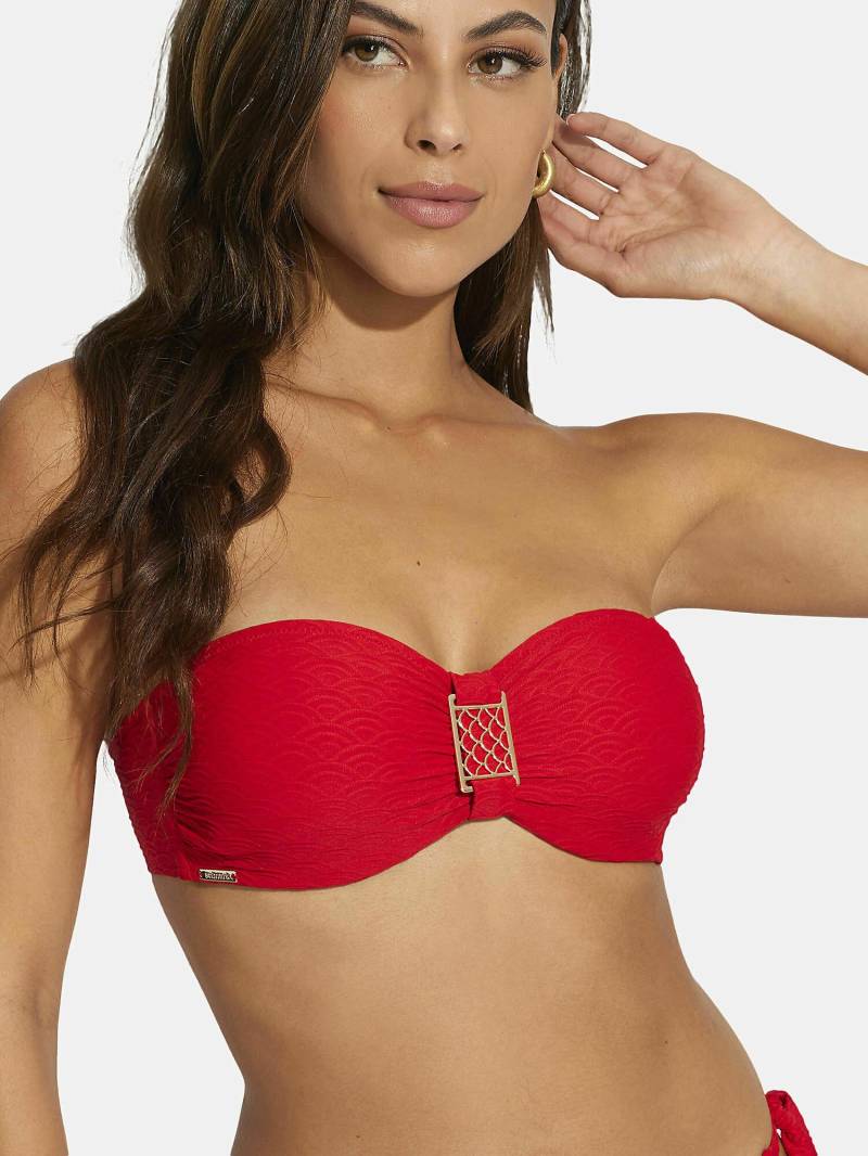 Nicht Vorgeformtes Bandeau-badeanzugoberteil Sicilia Damen Rot Bunt B/70 von Selmark