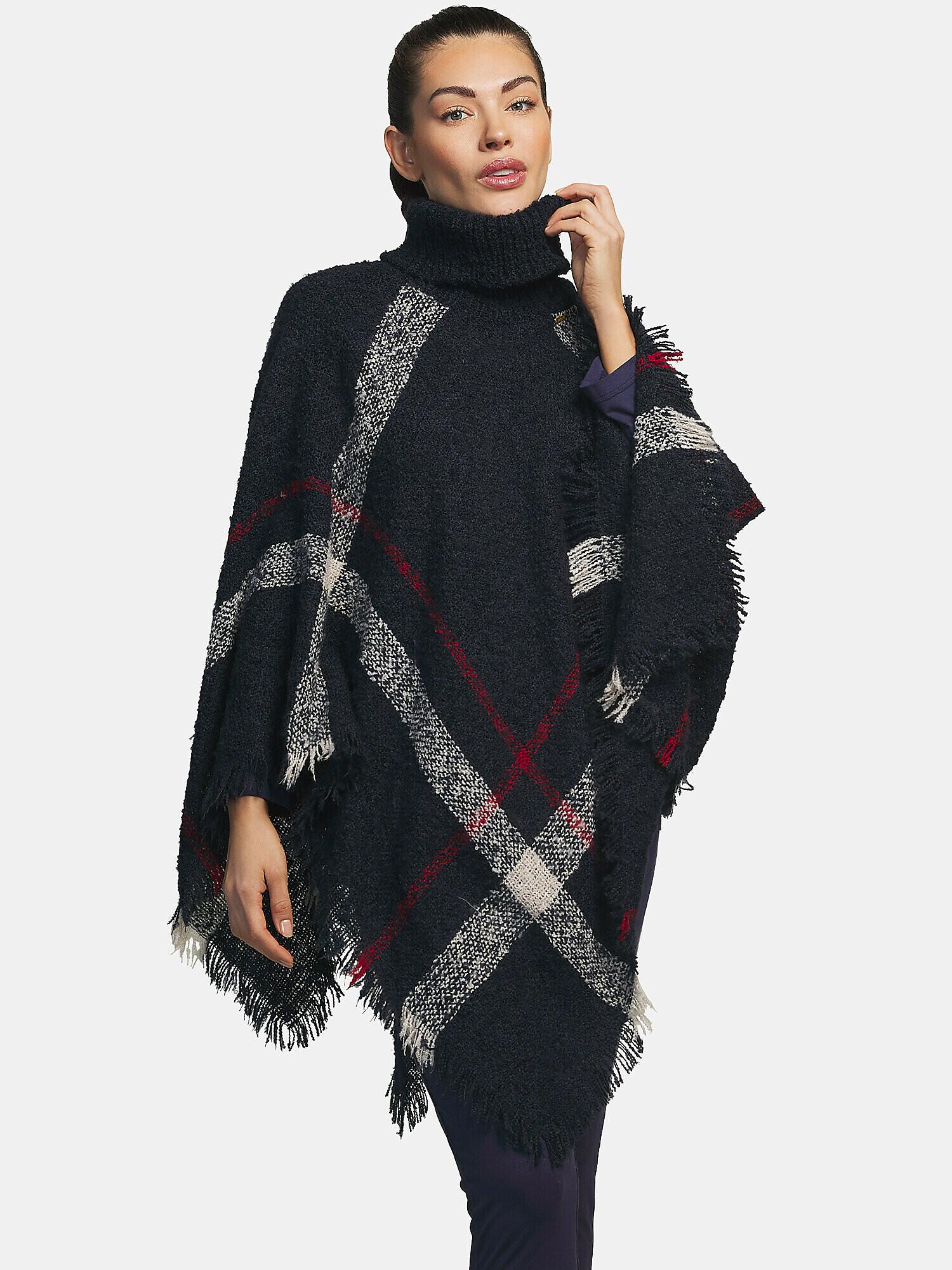 Poncho Mit Rollkragen Complementos Romantica Damen Königsblau ONE SIZE von Selmark