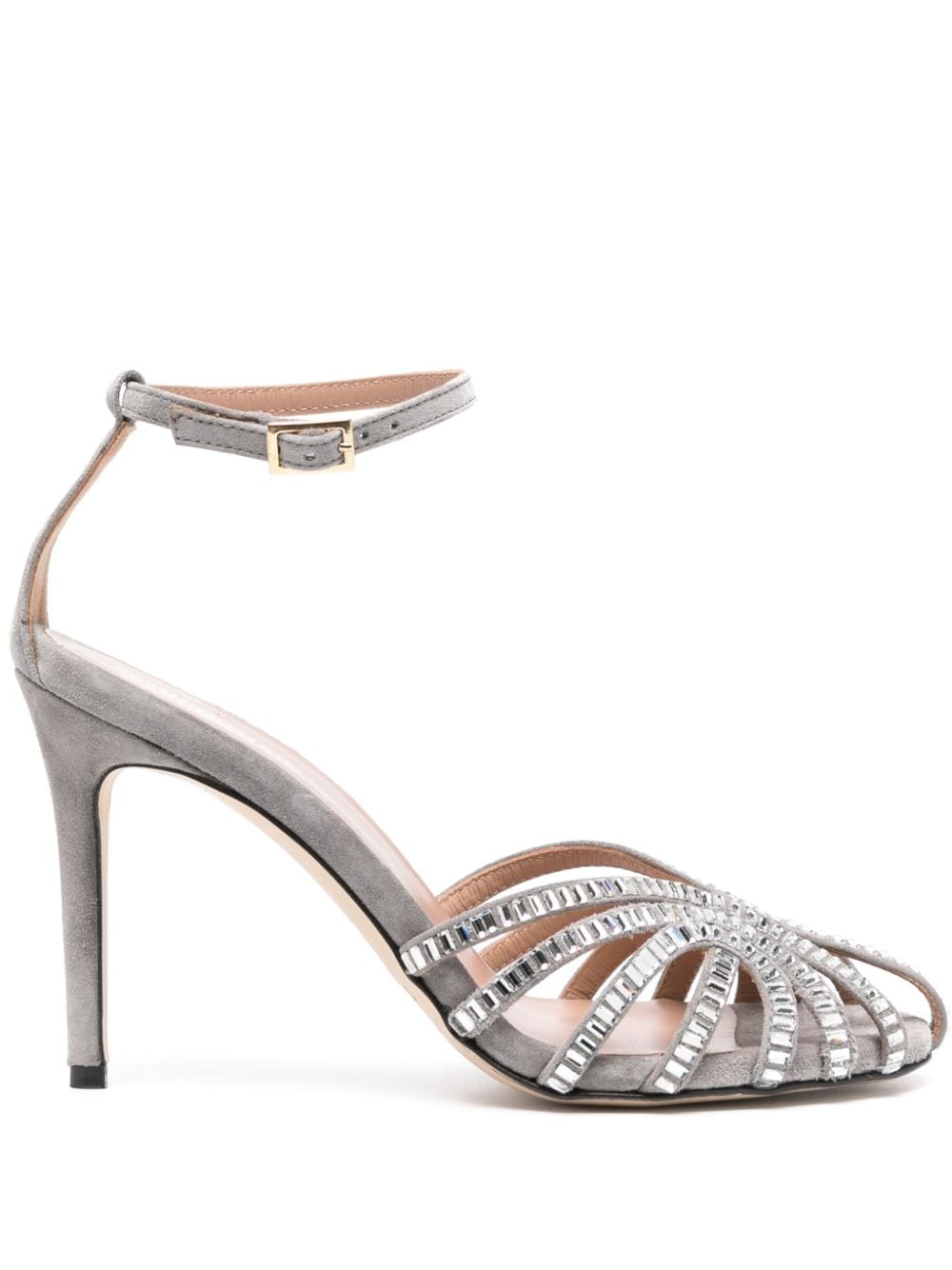 Semicouture 100mm crystal-embellished pumps - Grey von Semicouture