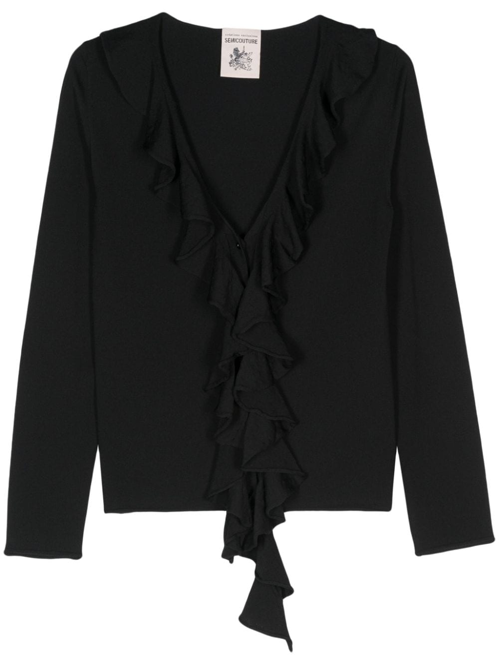 Semicouture Annalisa ruffle-detail cardigan - Black von Semicouture