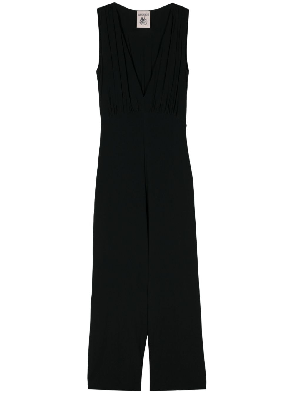 Semicouture V-neck cady jumpsuit - Black von Semicouture