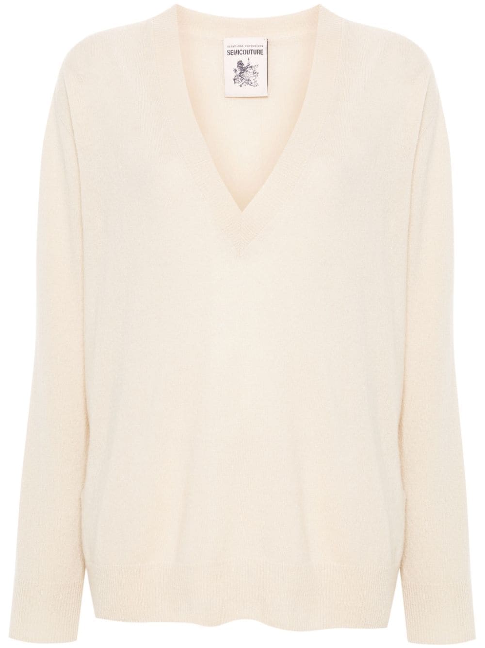 Semicouture V-neck jumper - Neutrals von Semicouture