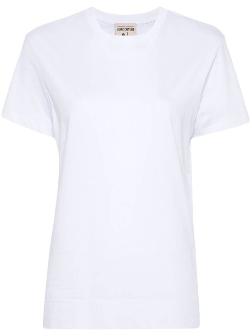 Semicouture crew-neck cotton T-shirt - White von Semicouture