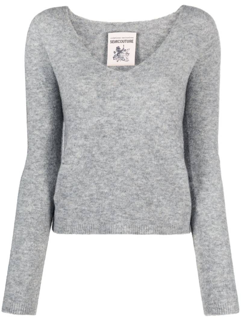 Semicouture brushed knitted top - Grey von Semicouture