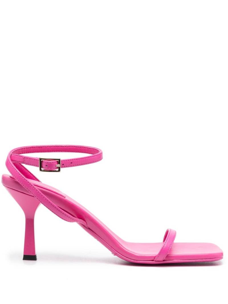 Semicouture buckled square-toe leather sandals - Pink von Semicouture