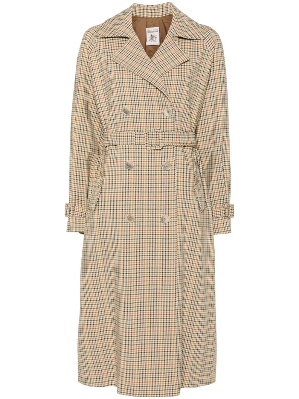 Semicouture check-pattern trench coat - Neutrals von Semicouture