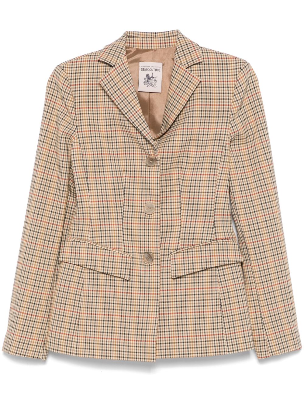 Semicouture checked blazer - Neutrals von Semicouture