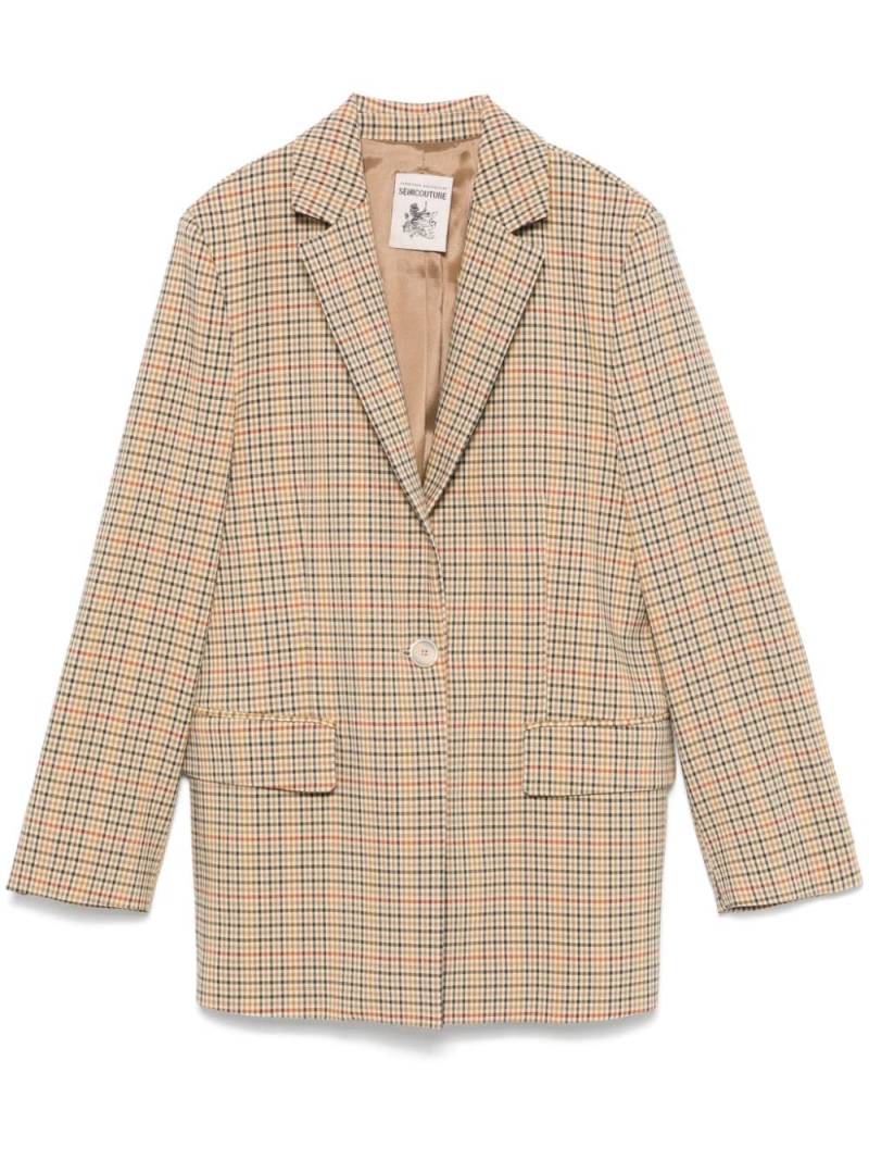 Semicouture checked blazer - Neutrals von Semicouture