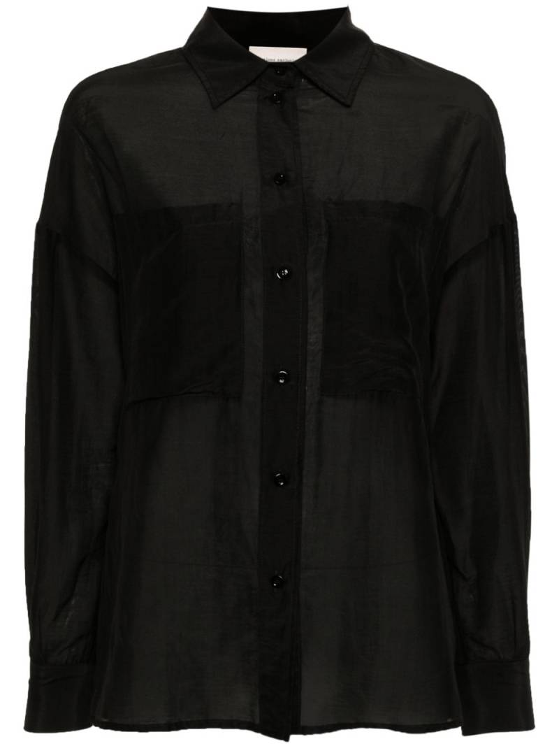 Semicouture chest-pockets semi-sheer shirt - Black von Semicouture