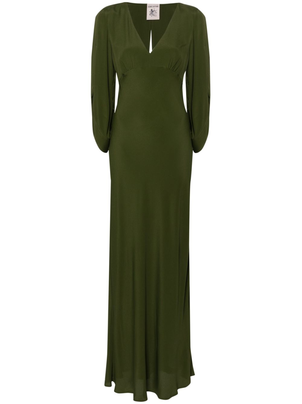 Semicouture cold-shoulder crepe maxi dress - Green von Semicouture