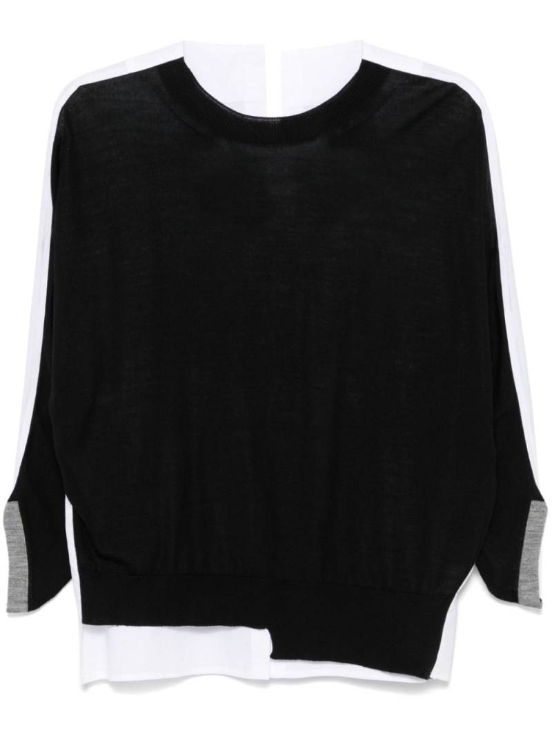 Semicouture contrast-panel sweater - Black von Semicouture