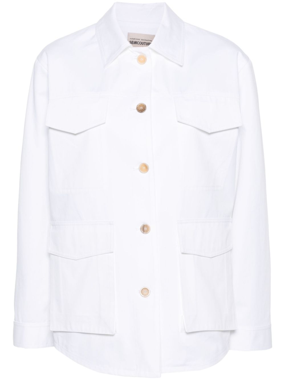 Semicouture cotton military jacket - White von Semicouture