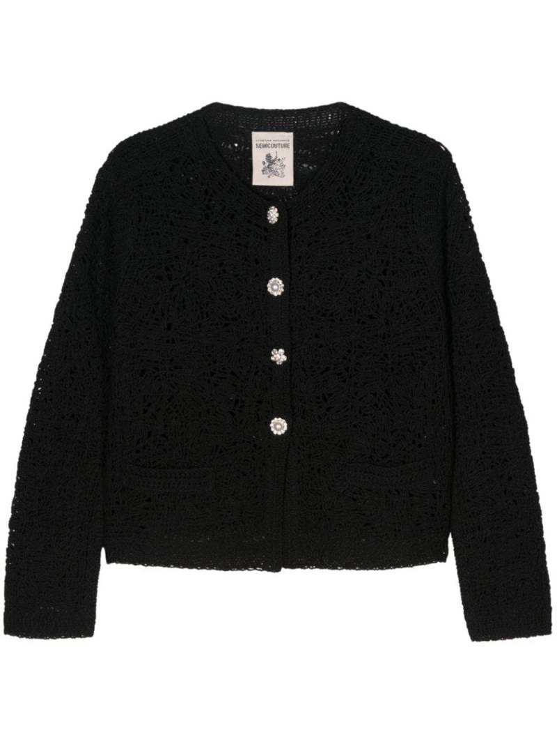 Semicouture crystal embellished-buttons cardigan - Black von Semicouture