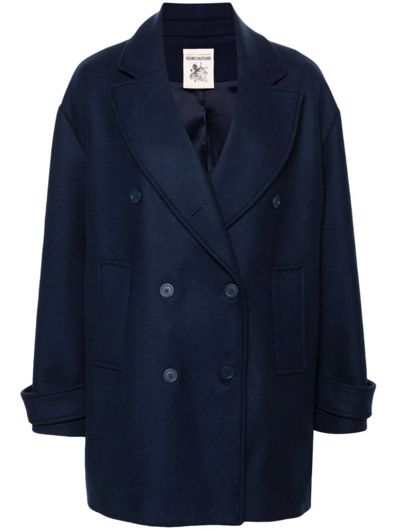 Semicouture double-breasted coat - Blue von Semicouture