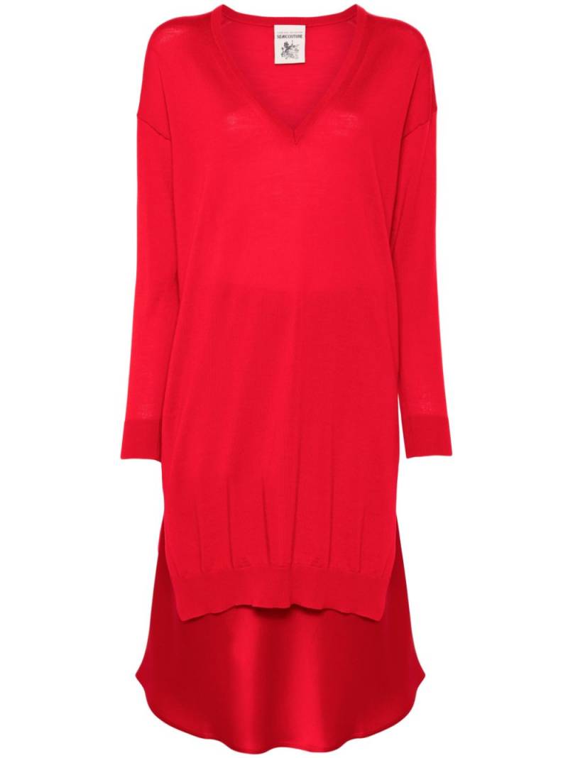 Semicouture fine-knit midi dress - Red von Semicouture