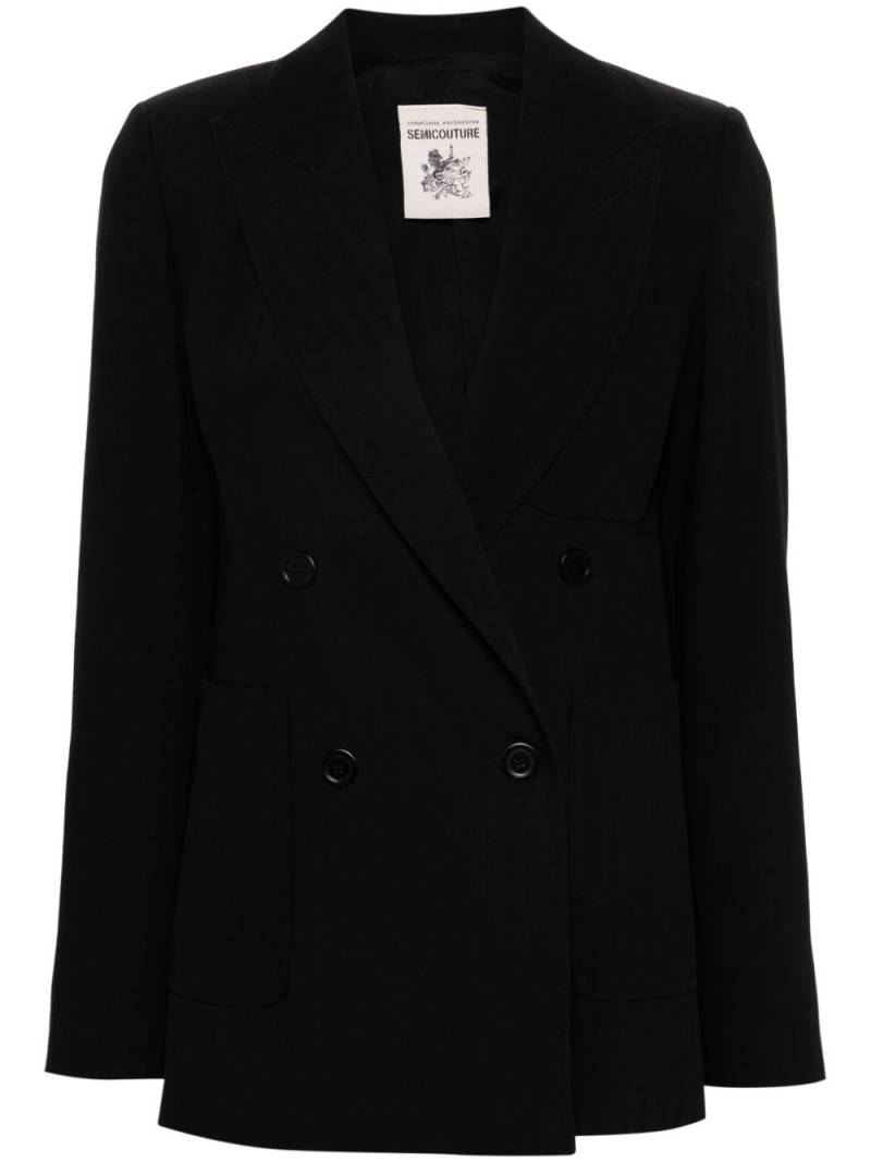 Semicouture herringbone blazer - Black von Semicouture