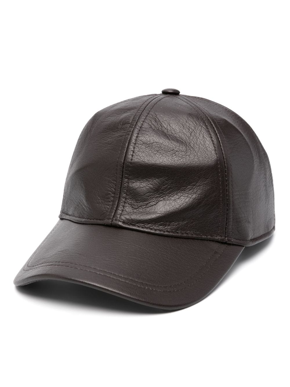 Semicouture leather baseball cap - Brown von Semicouture