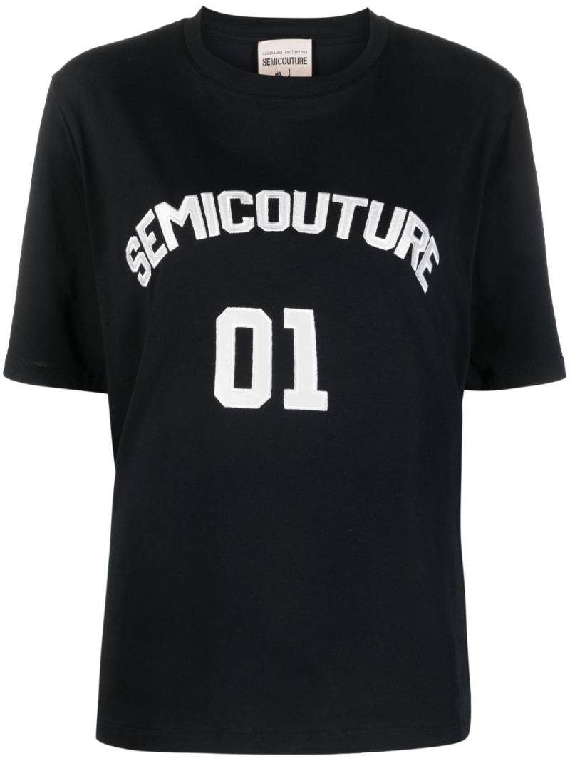 Semicouture logo-print short-sleeve T-shirt - Black von Semicouture