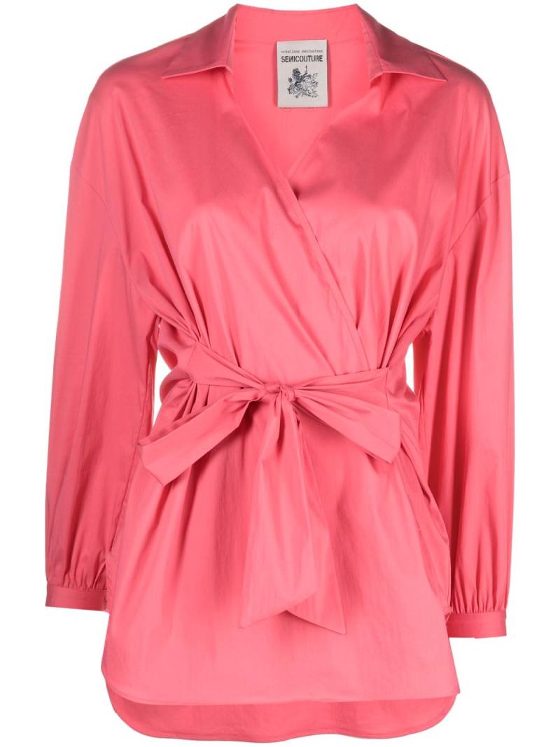 Semicouture long-sleeve belted blouse - Pink von Semicouture