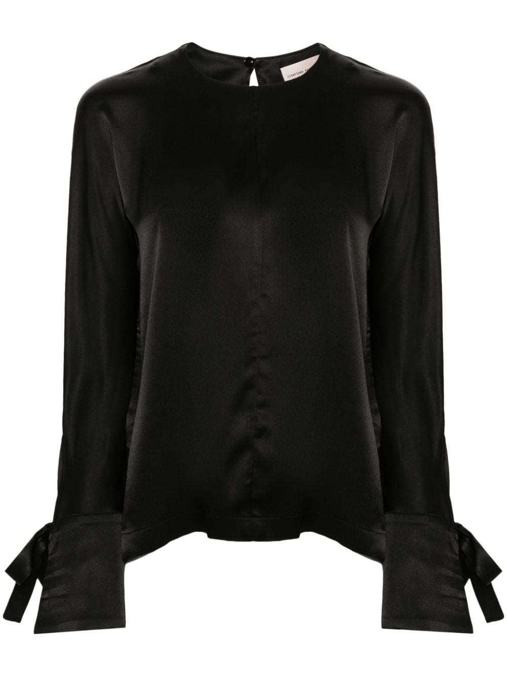 Semicouture long-sleeve satin blouse - Black von Semicouture