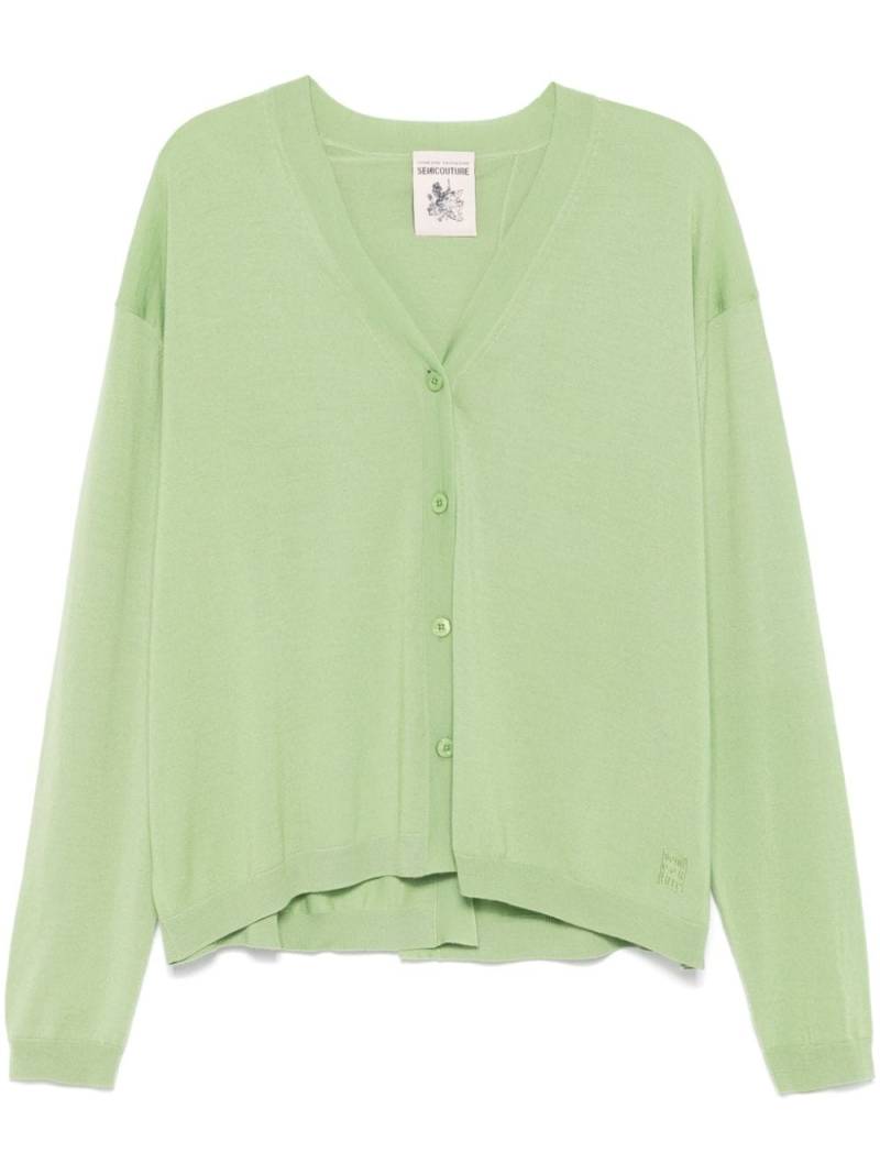 Semicouture overlapping-panel cardigan - Green von Semicouture