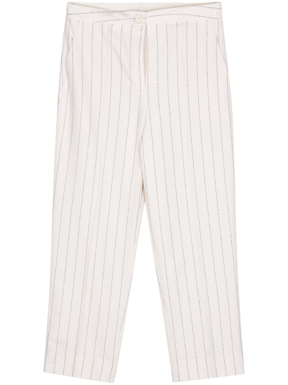 Semicouture pinstriped cropped trousers - Neutrals von Semicouture