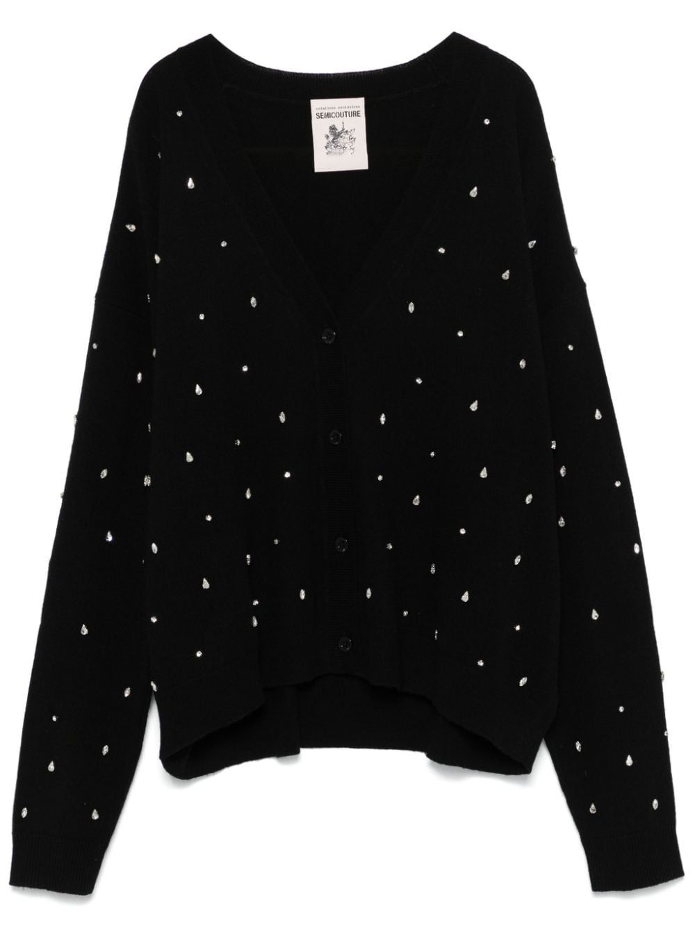 Semicouture rhinestone-embellished cardigan - Black von Semicouture