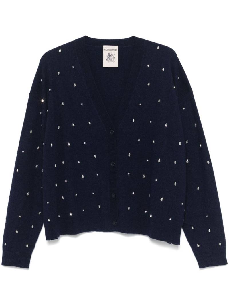 Semicouture rhinestone-embellished cardigan - Blue von Semicouture