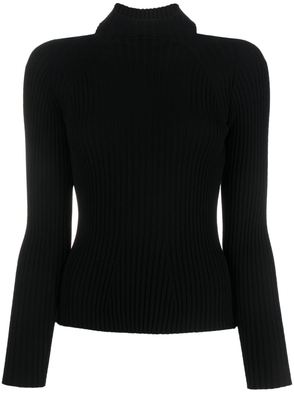 Semicouture scoop-back ribbed-knit jumper - Black von Semicouture