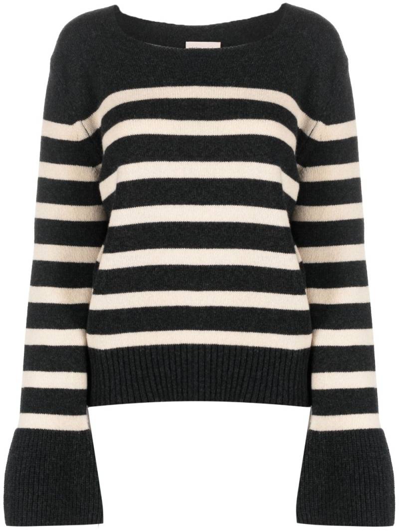 Semicouture striped boat-neck jumper - Grey von Semicouture