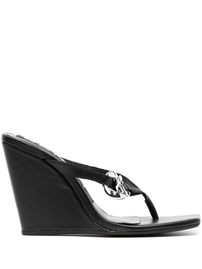 Senso Helga I leather wedge sandals - Black von Senso