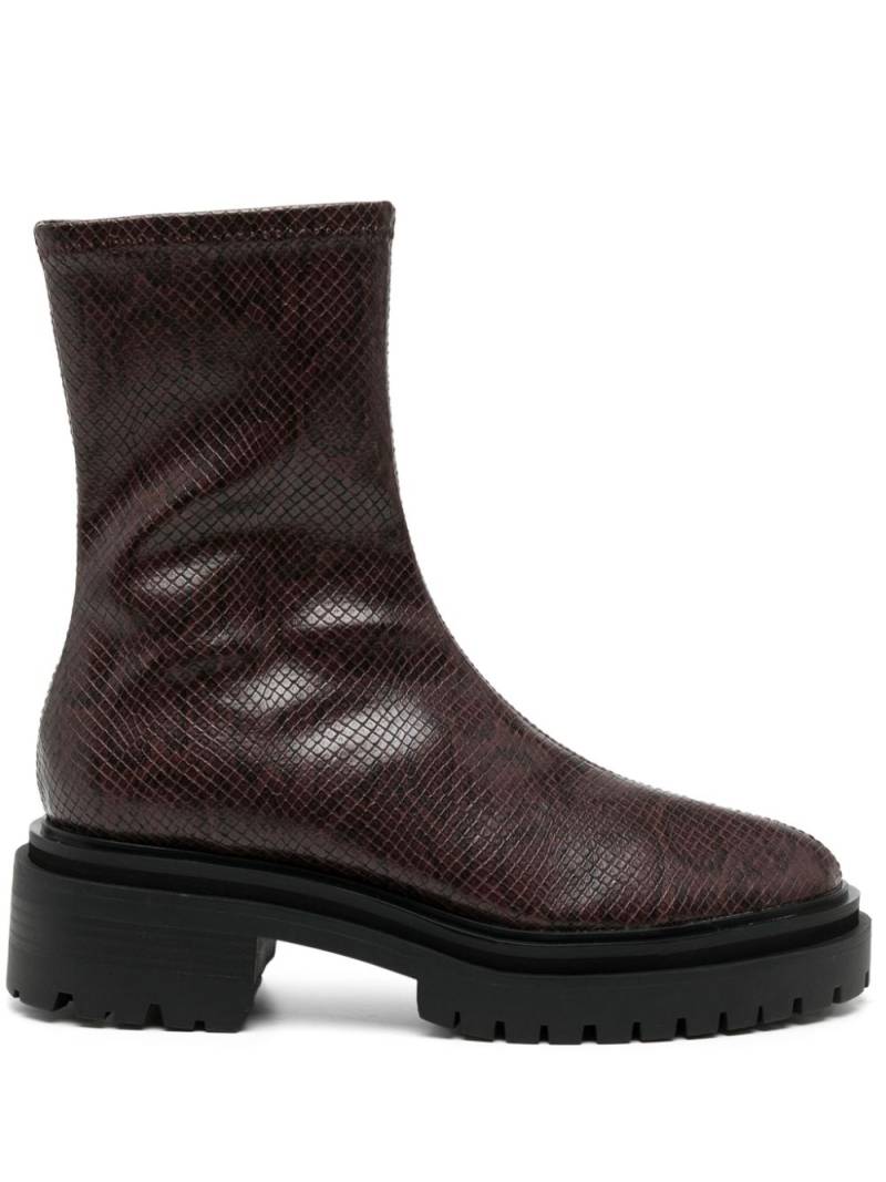 Senso Peyton III 50mm snakeskin-effect boots - Red von Senso