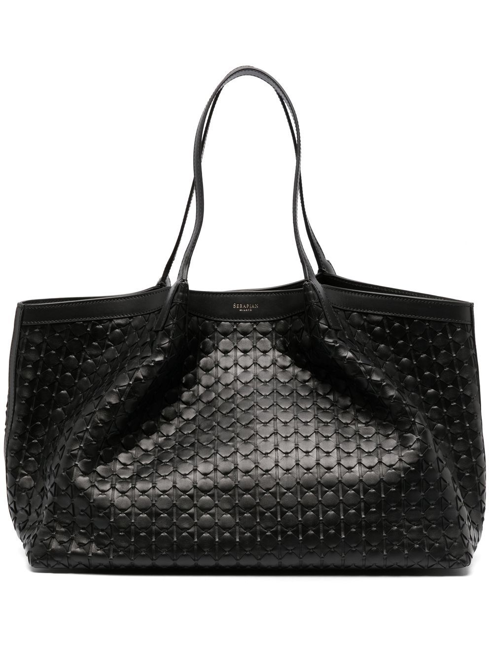 Serapian textured shoulder bag - Black von Serapian