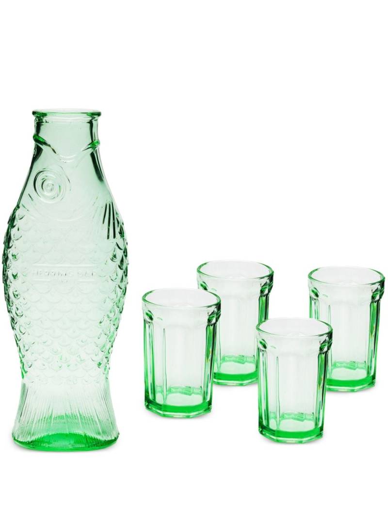 Serax Fish and Fish carafe and glasses (set of 4) - Green von Serax