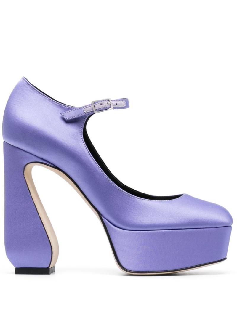 Sergio Rossi 130mm satin platform pumps - Purple von Sergio Rossi