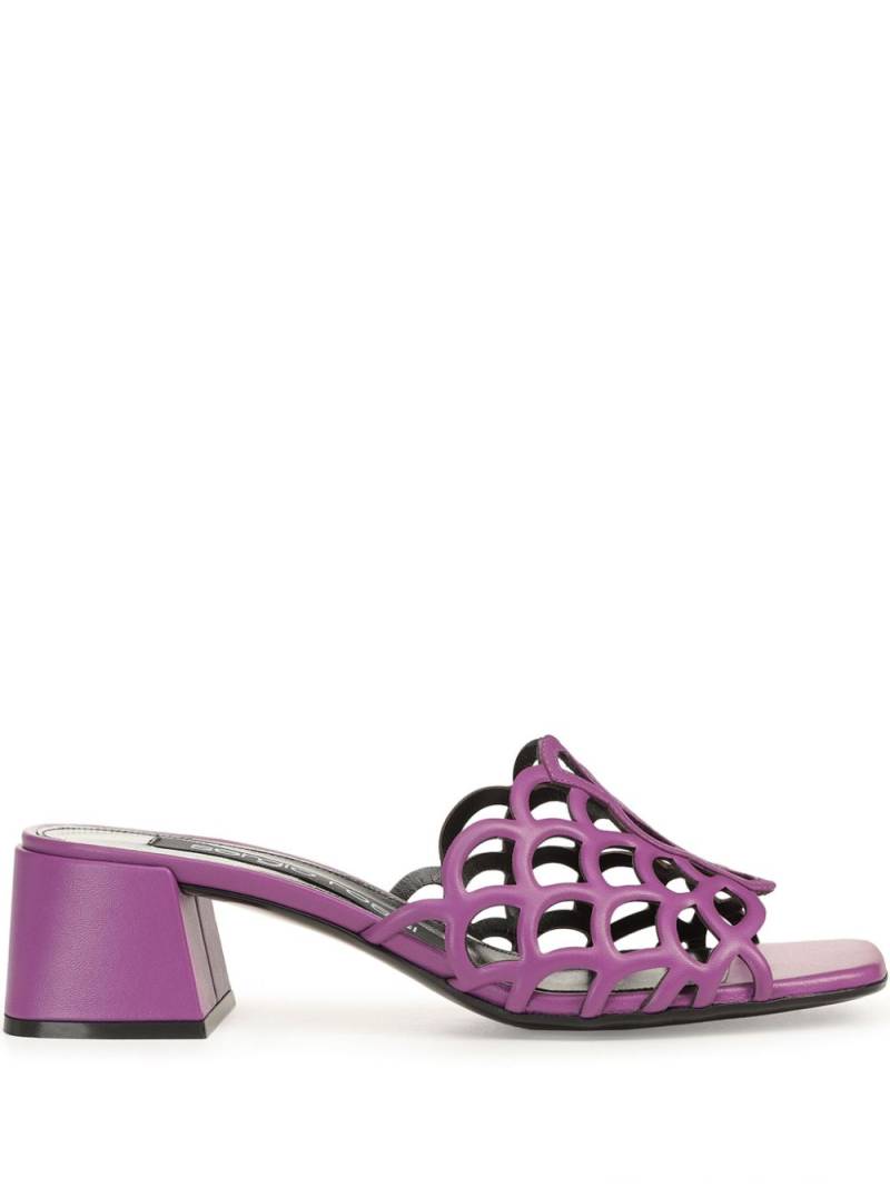 Sergio Rossi Mermaid 45mm cut-out mules - Purple von Sergio Rossi