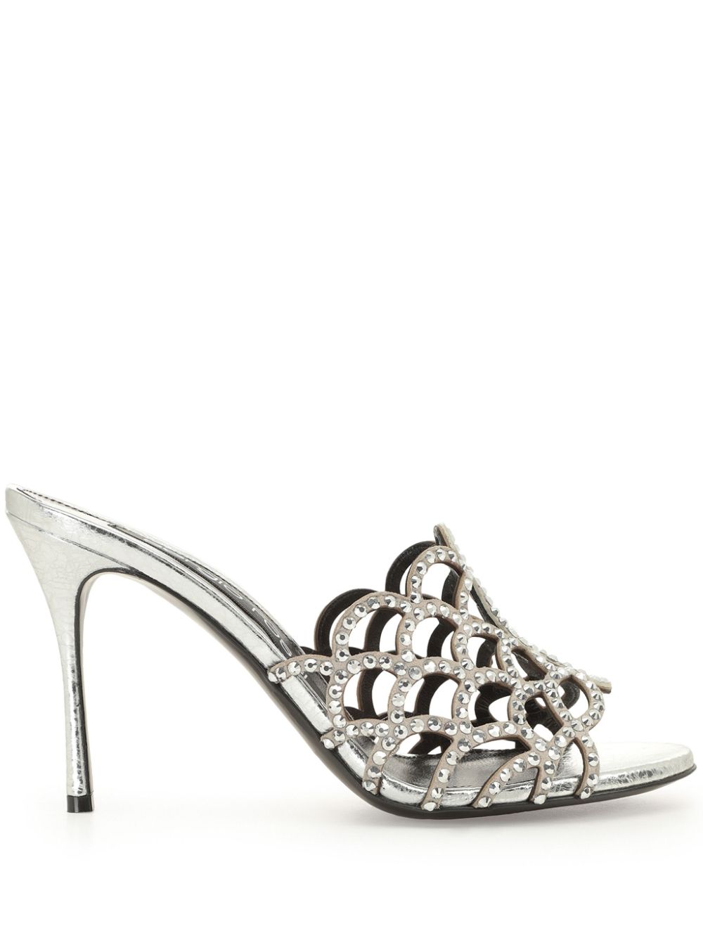 Sergio Rossi Mermaid 90mm crystal-embellished mules - Silver von Sergio Rossi