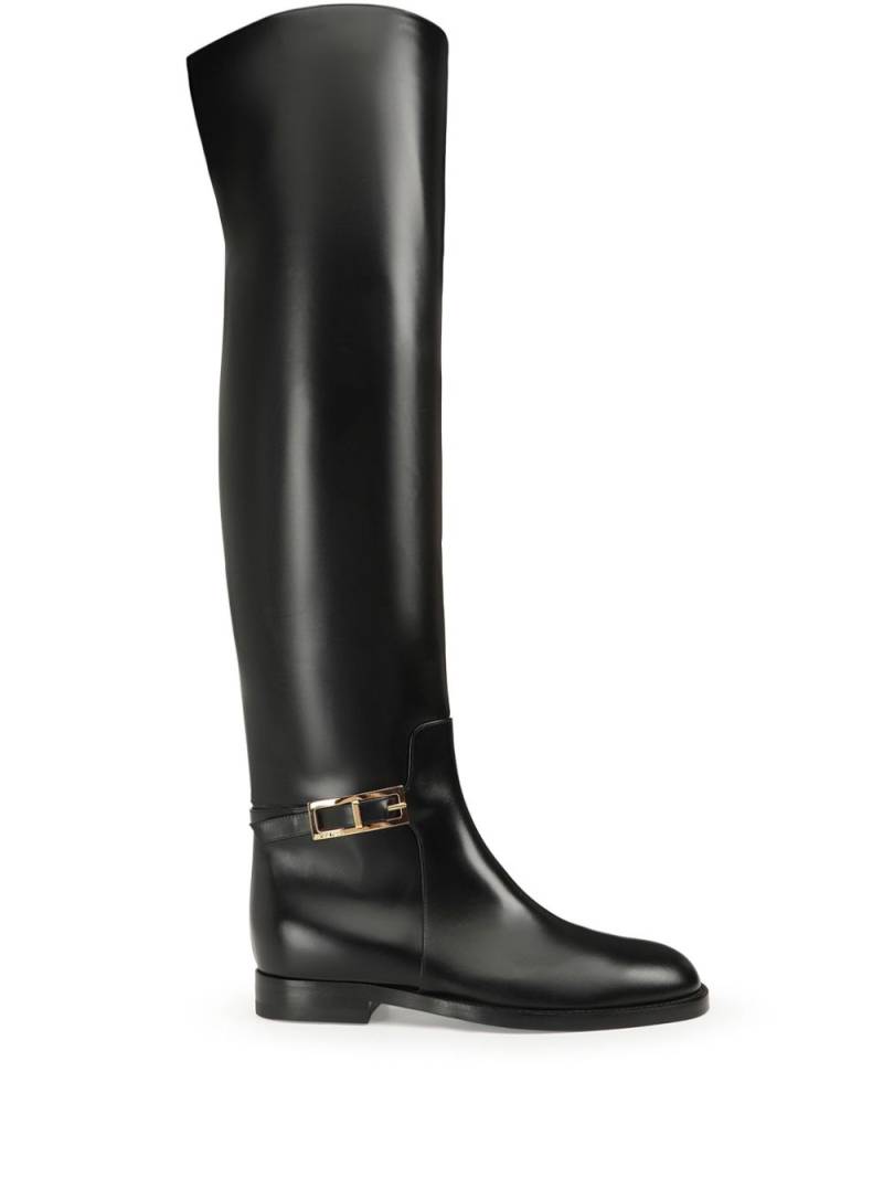 Sergio Rossi Nora knee-high leather boots - Black von Sergio Rossi