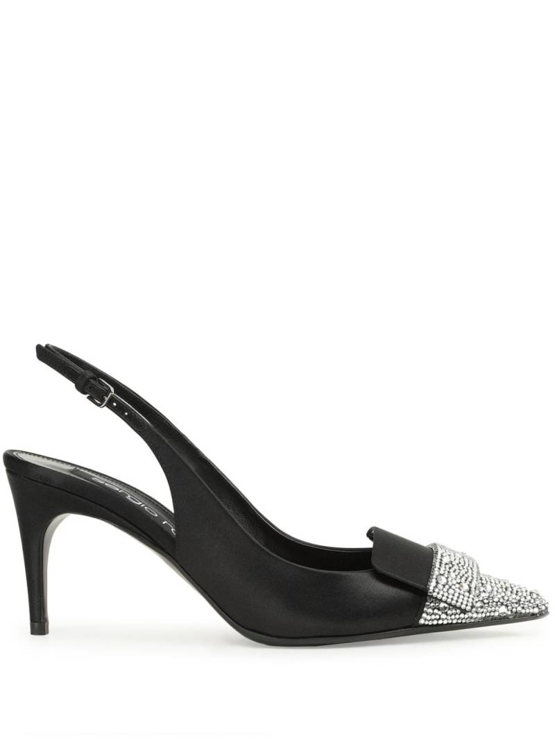 Sergio Rossi SR1 75mm crystal-embellished pumps - Black von Sergio Rossi