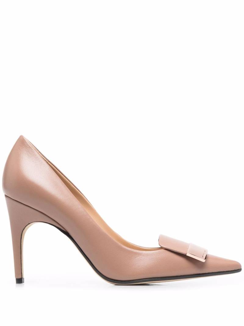 Sergio Rossi SR1 90mm logo-plaque pumps - Neutrals von Sergio Rossi