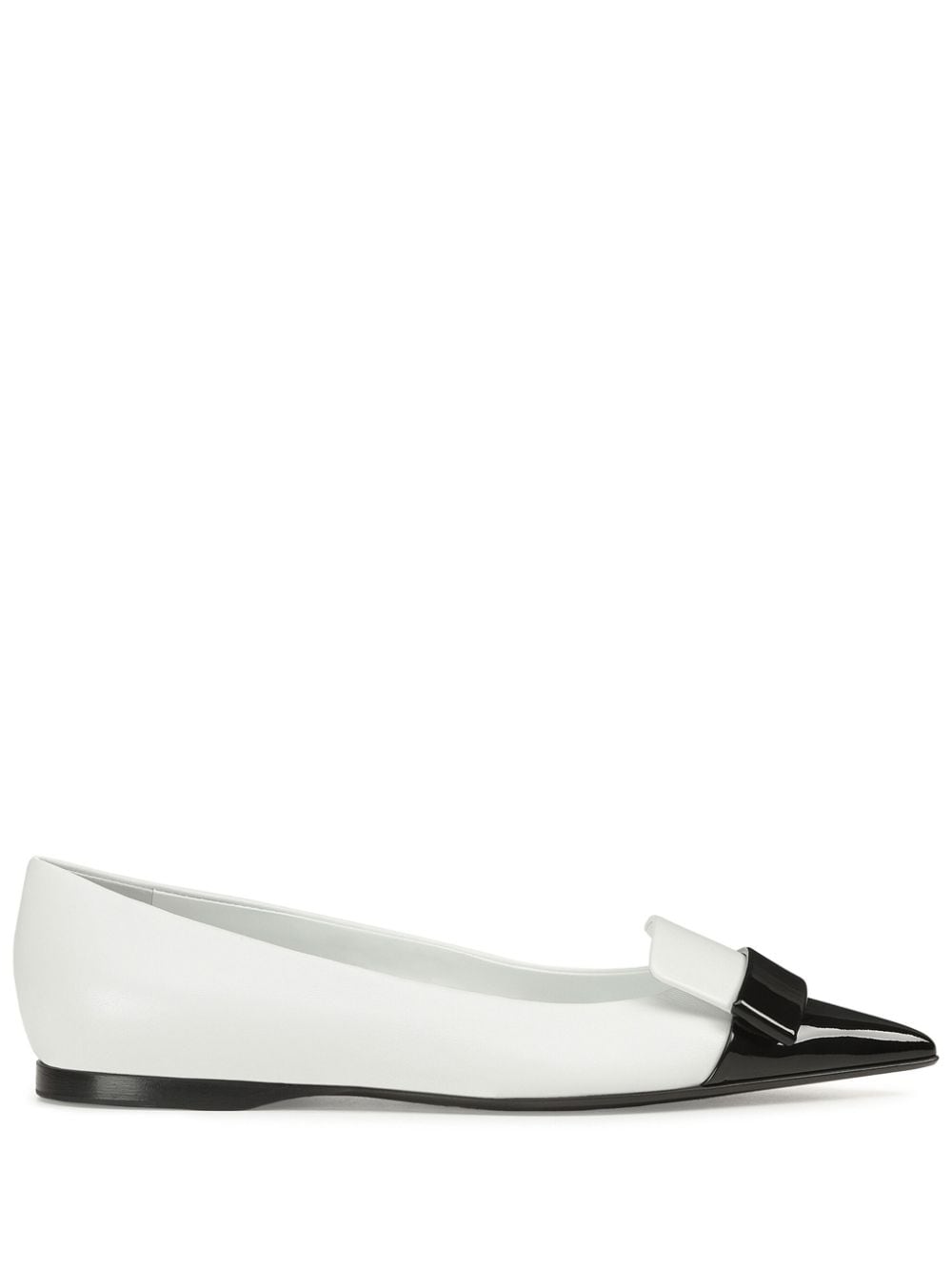 Sergio Rossi SR1 leather ballerina shoes - White von Sergio Rossi