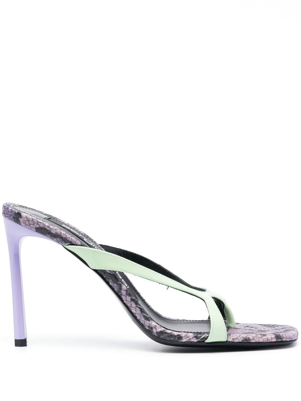 Sergio Rossi Sr Aracne 95mm snake-print mules - Green von Sergio Rossi