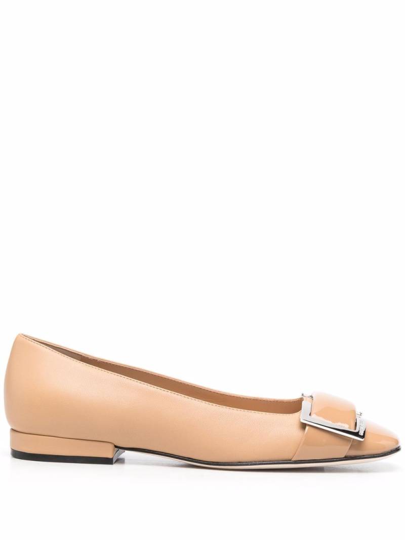 Sergio Rossi buckle-detail leather ballerina shoes - Neutrals von Sergio Rossi